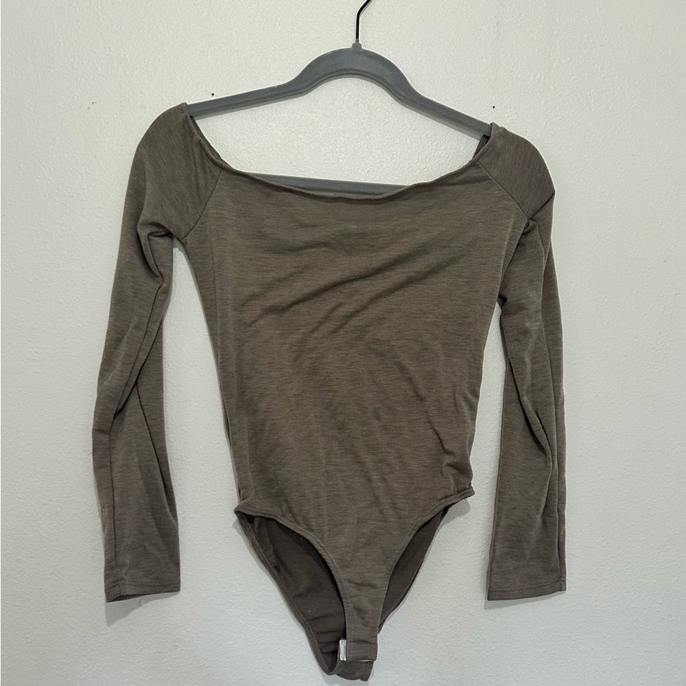 Taupe Off Shoulder Bodysuit